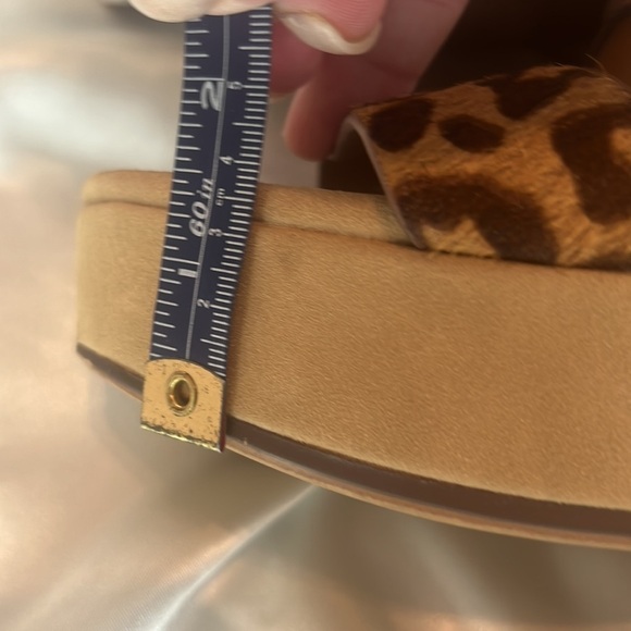 NATURALIZER Urbana Platform Wedge Brown Leather Calf Hair Cheetah Print Size 8 - Picture 11 of 11